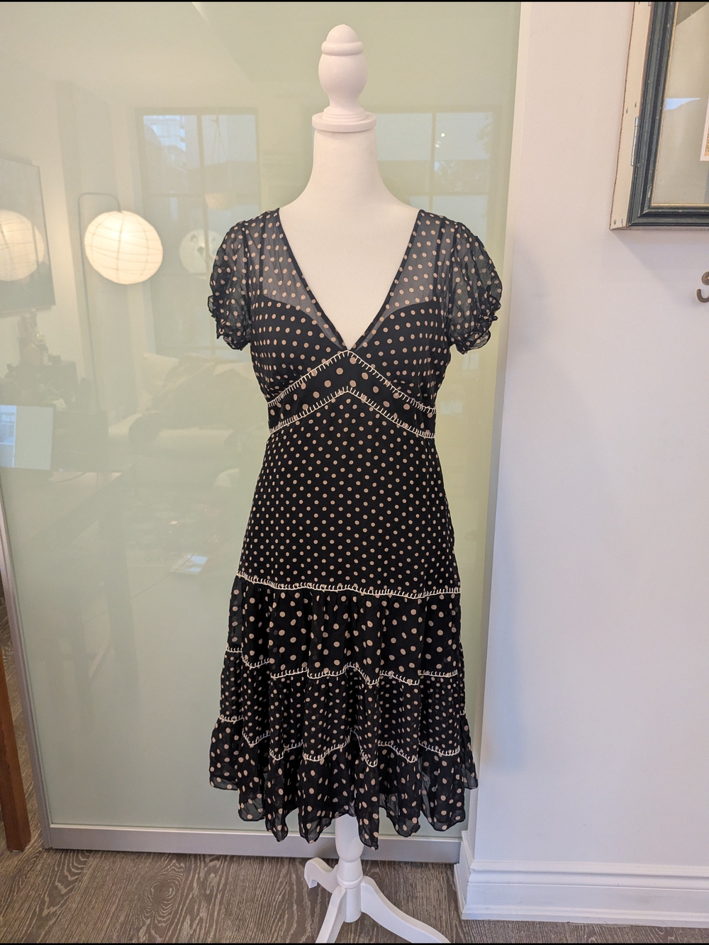 BCBGMAXAZRIA 100% Silk Polka Dot Dress